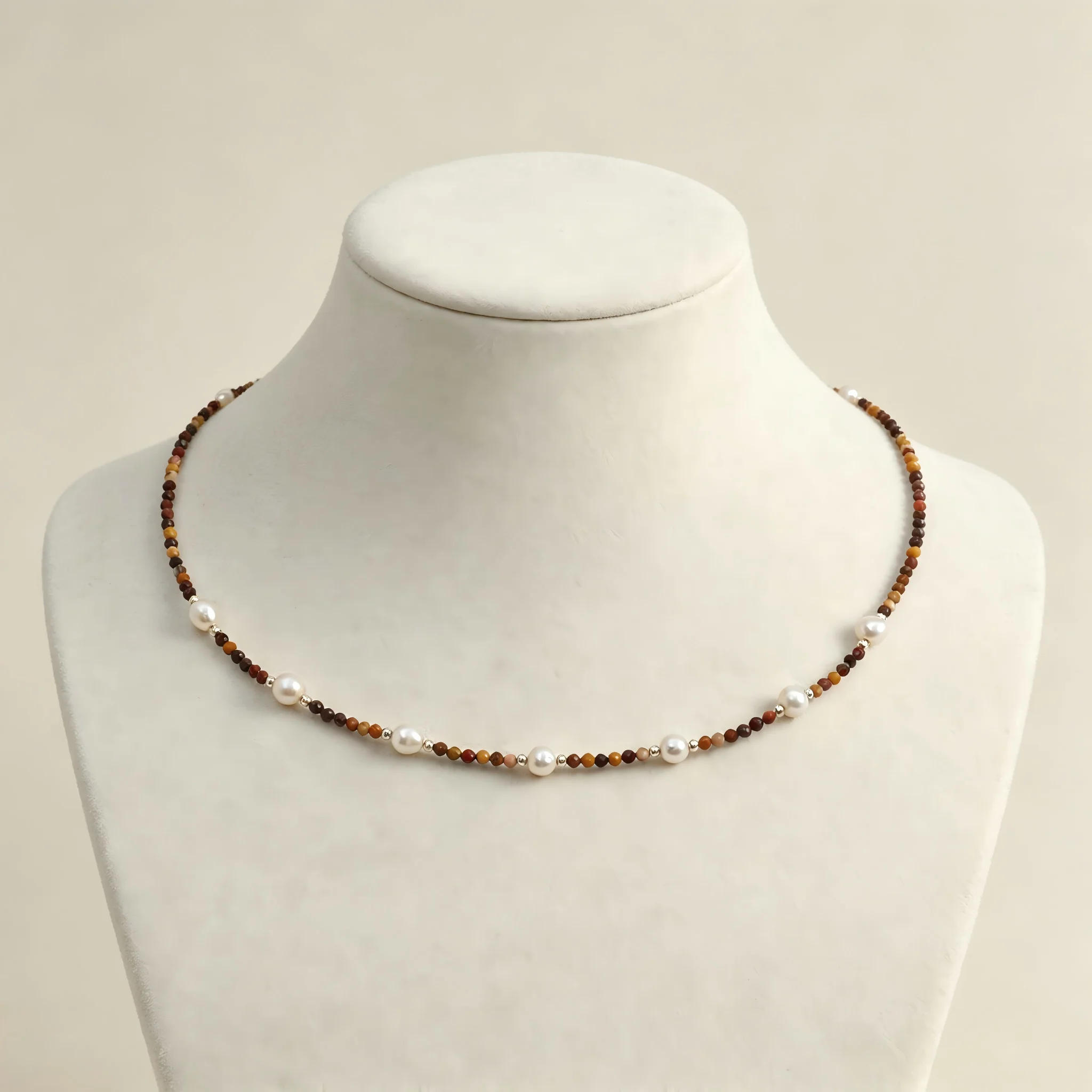 Women Natural Stone Pearl Beaded Necklace