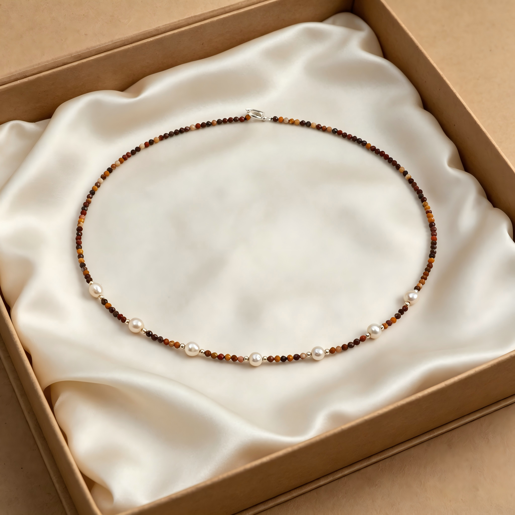 Bohemian Natural Stone Pearl Beaded Necklace