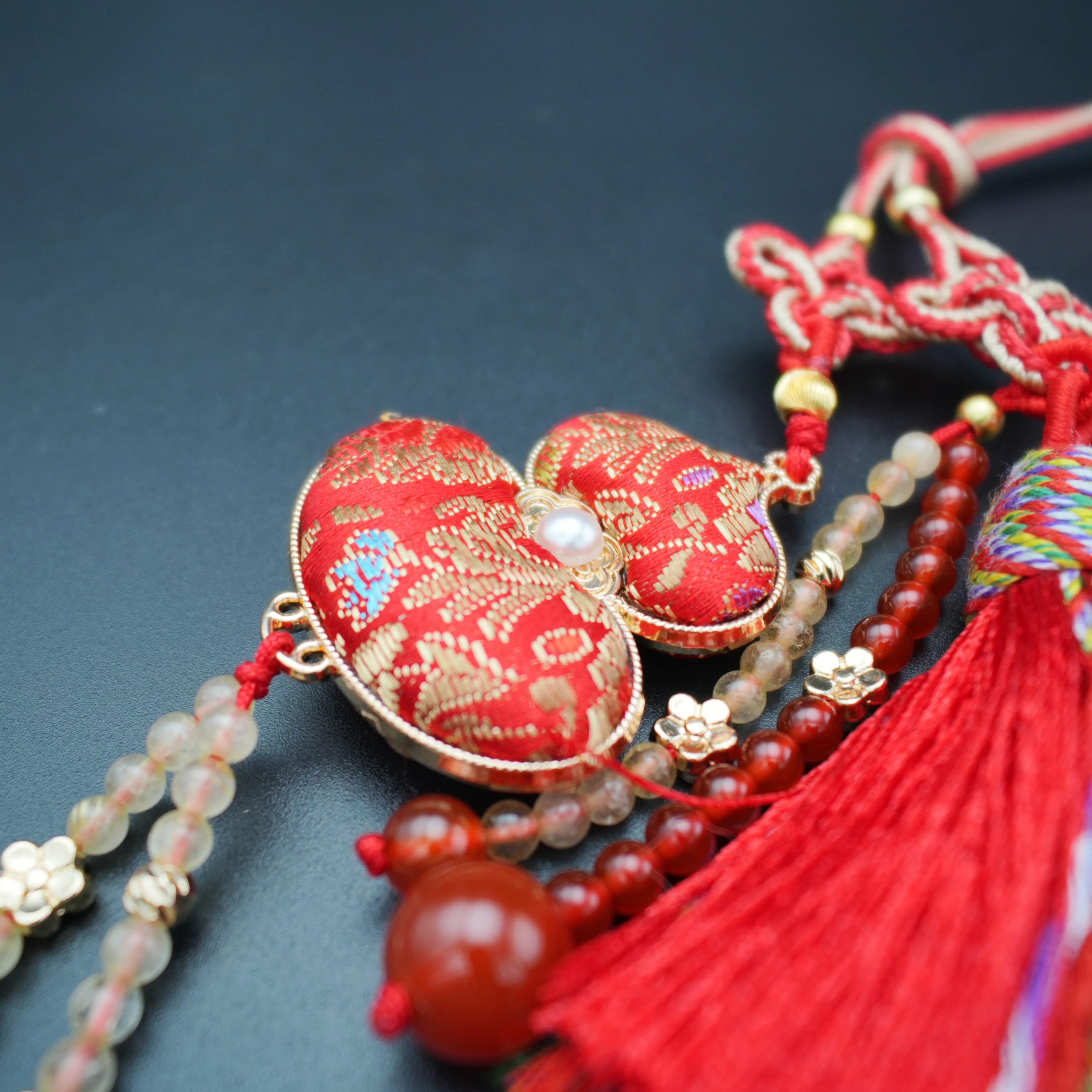 Chinese Ethnic Song Brocade Gourd Natural Crystal Jewelry