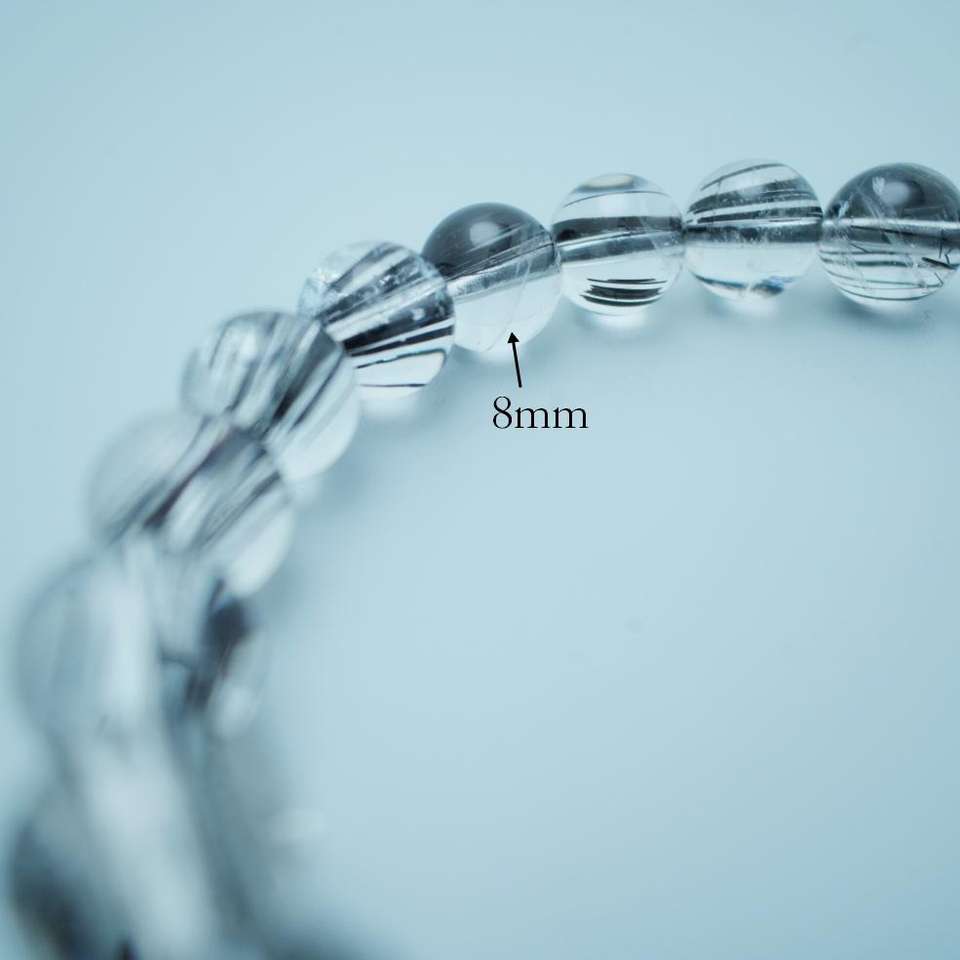 8mm Black Rutilated Quartz Bracelet - Fortune & Protection L