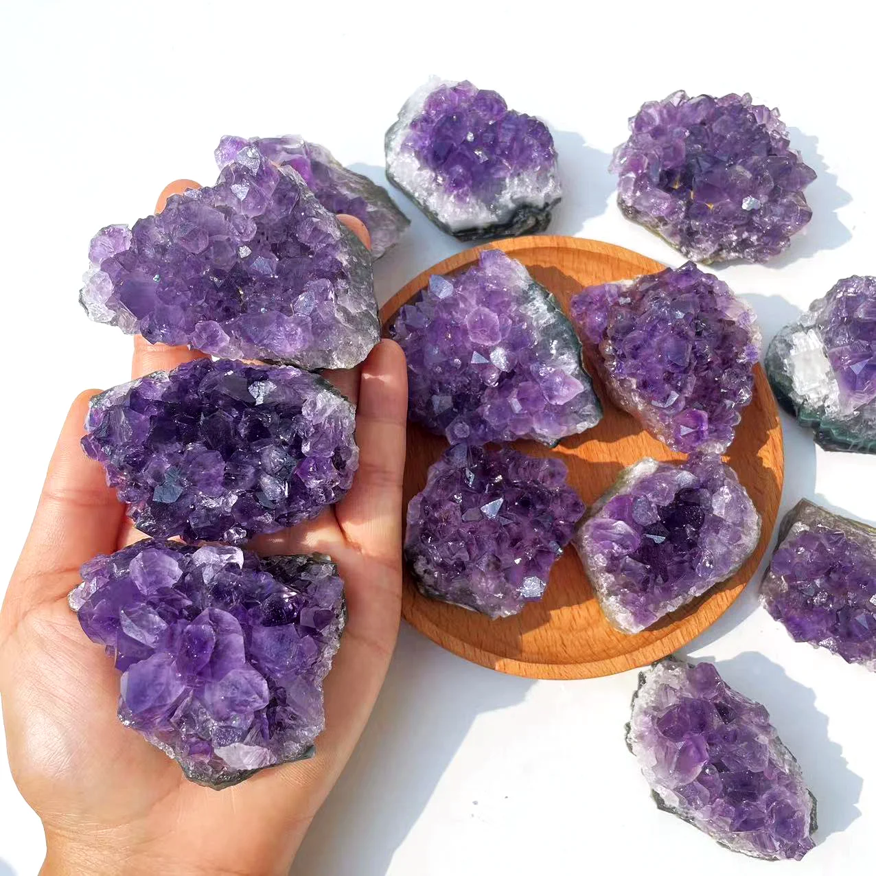 High Quality Amethyst Cluster Pieces Natural Ore - Geode Art Specimen