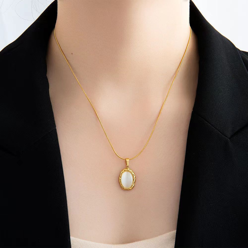 Hisera High End Trendy Oval Cat Crystal Jewelry