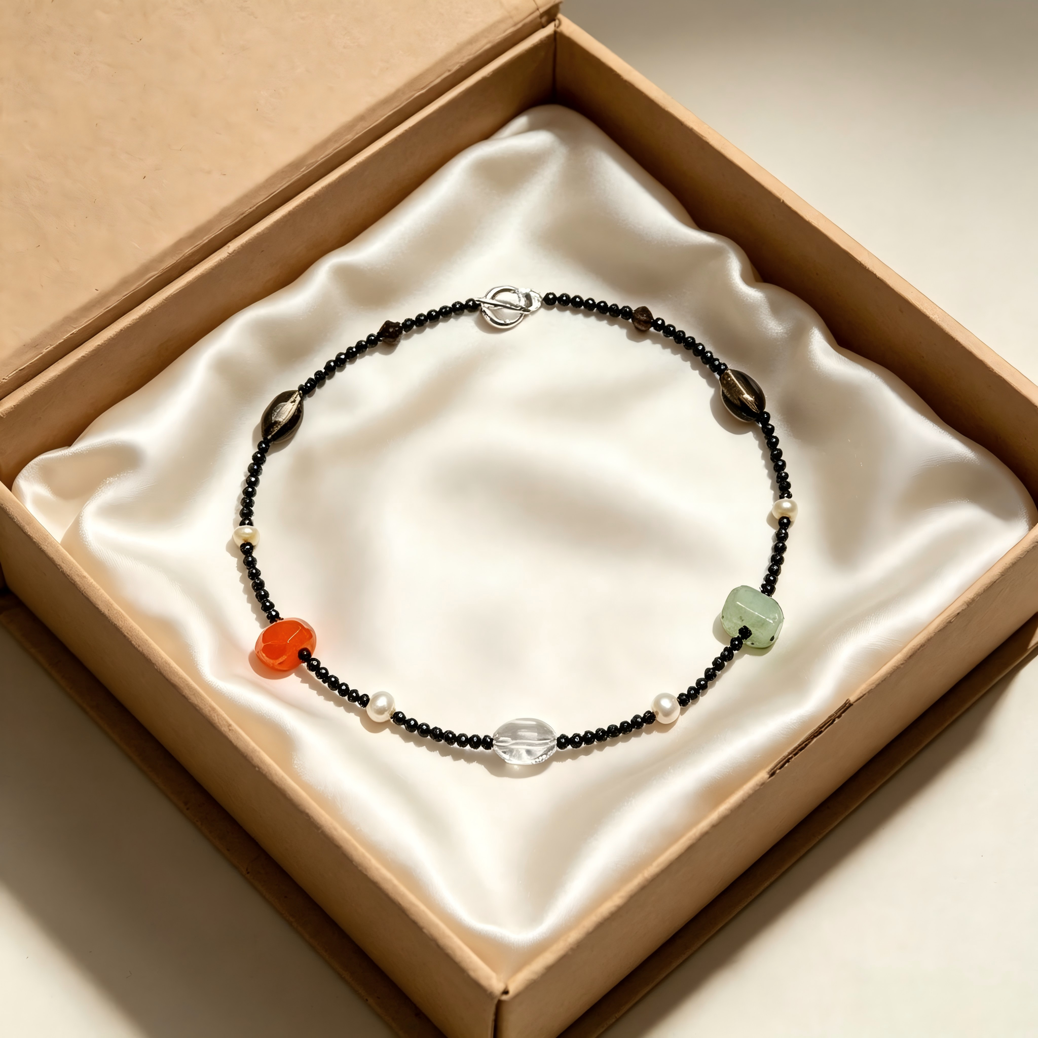 Natural Gemstone Beaded Necklace Mixed Agate