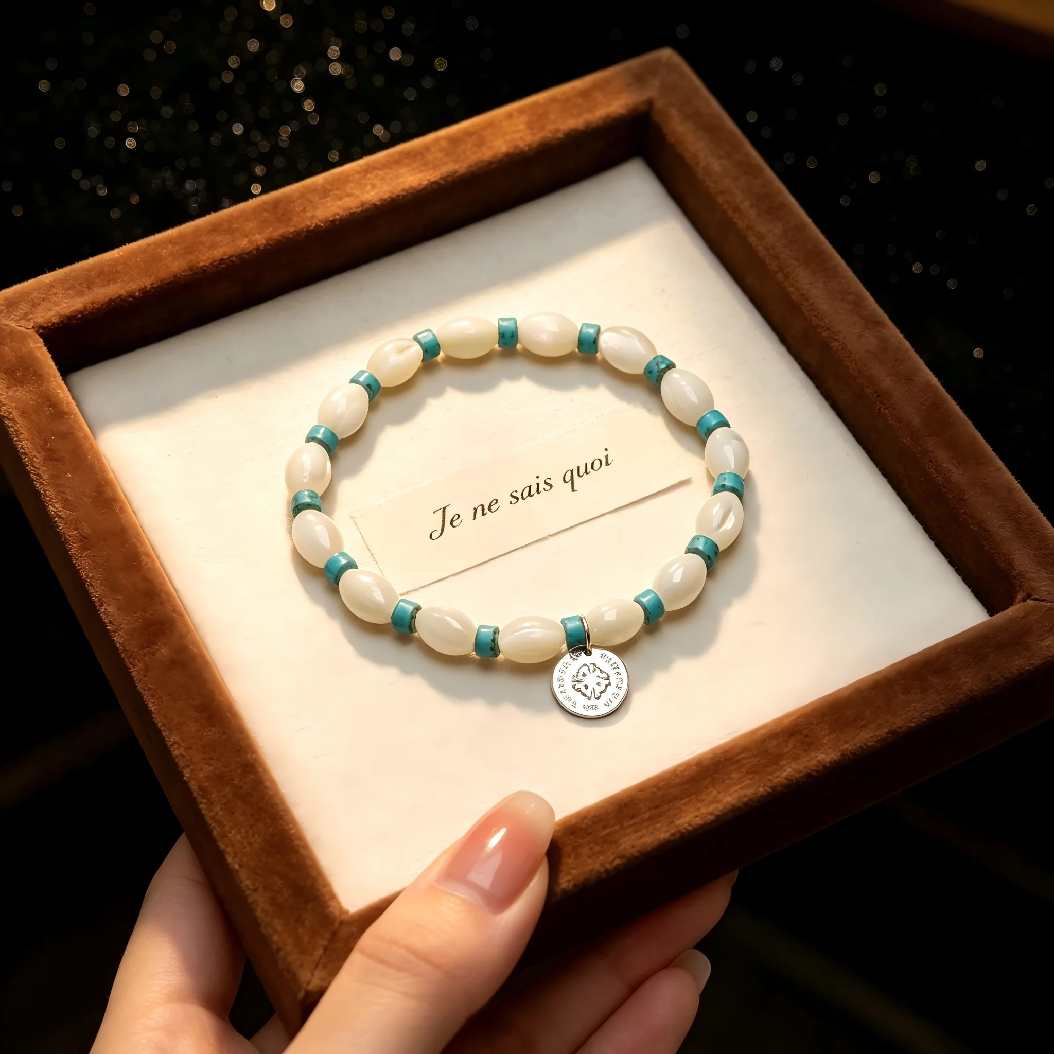 Women Natural White Jade Rice Bead Crystal Jewelry