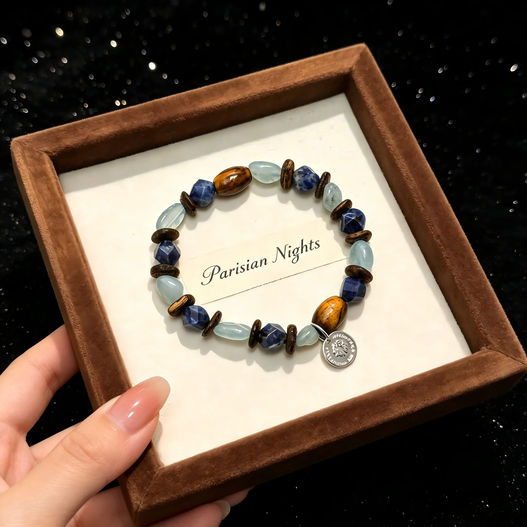 Healing Crystal Bracelet Natural Sodalite Aquamarine