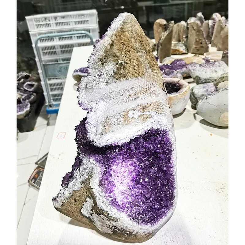 Natural Crystal Cluster Mineral Specimen Large Rough Skin Amethyst