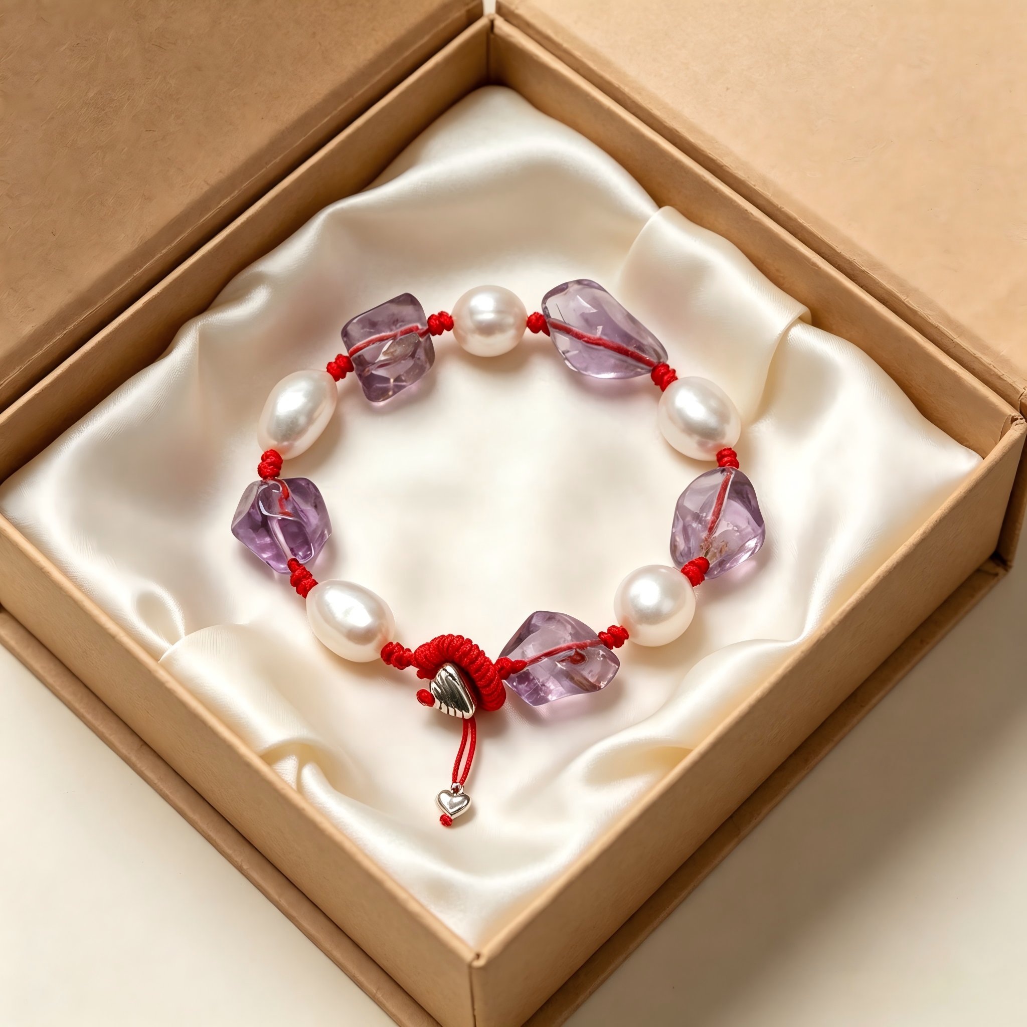 Elegant Red Braided Rope Bracelet Irregular