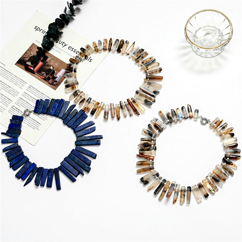 Hisera Bohemian Trendy Natural Stone Agate Crystal Jewelry
