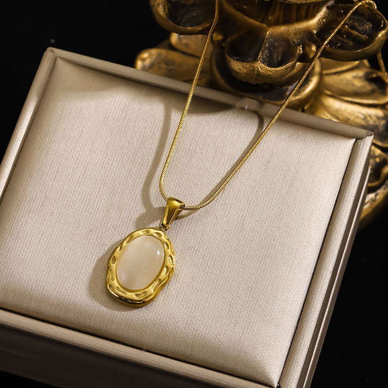 Hisera High End Trendy Oval Cat Crystal Jewelry