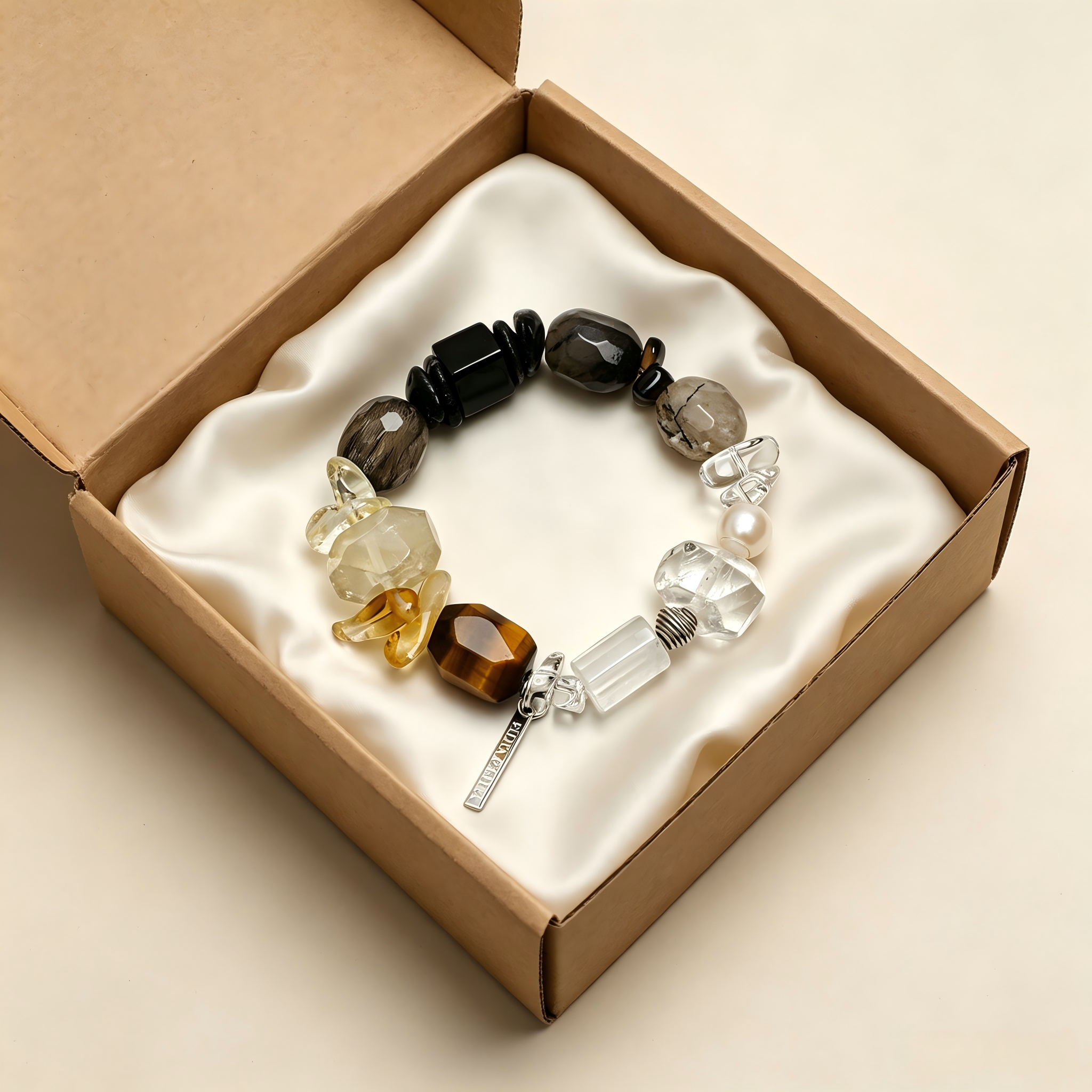 Handmade Earth Tone Mixed Crystal Bracelet