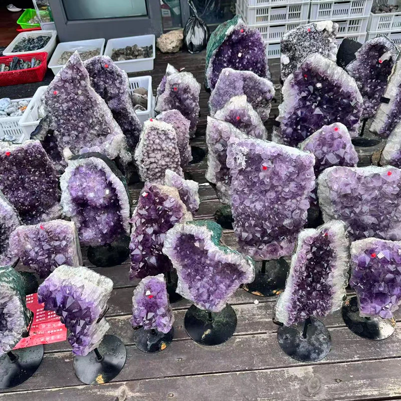Natural Uruguay Amethyst Cluster Geode - Healing Crystals Stone Specimen