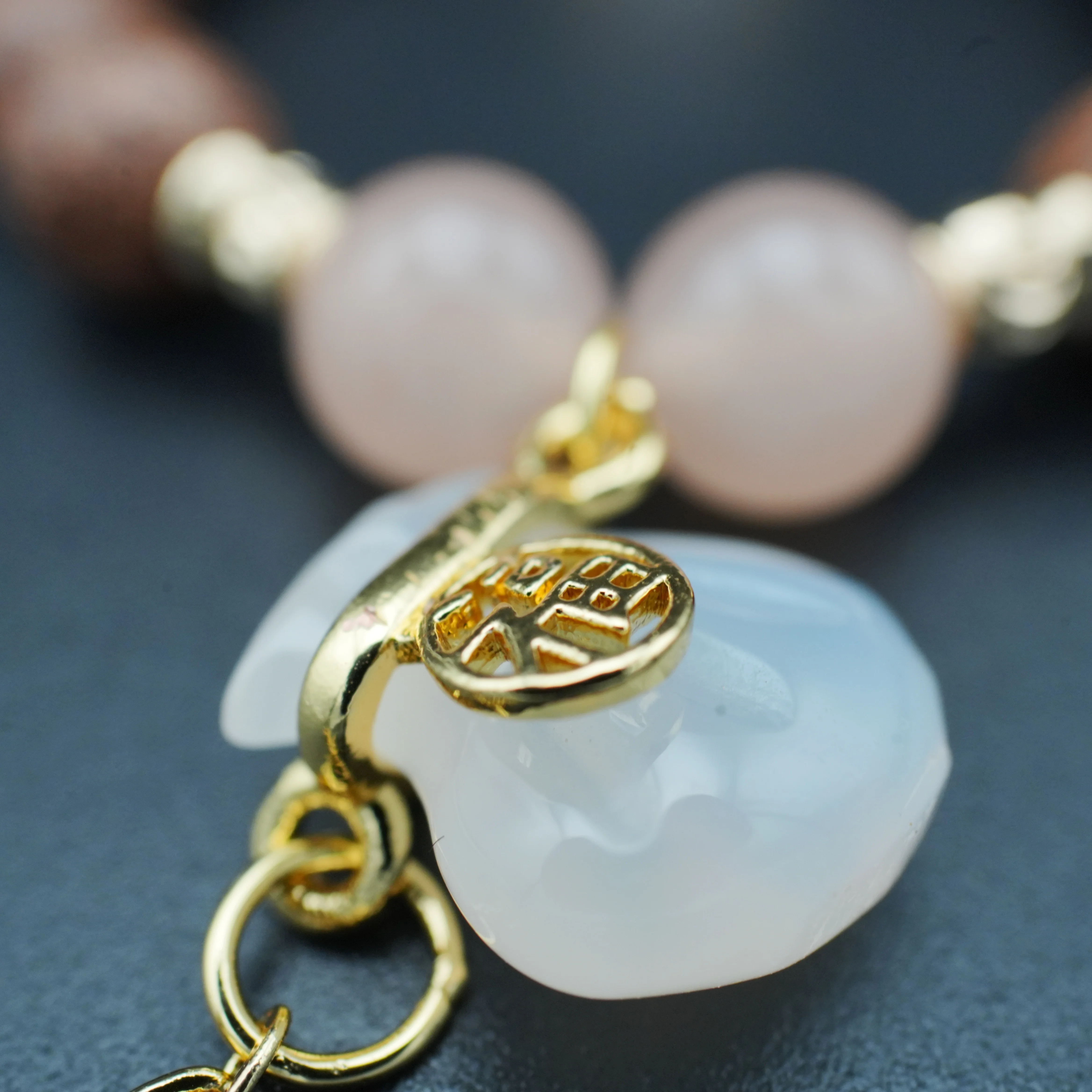 Lucky Fortune Bag Hexiang Wood Beads Crystal Jewelry