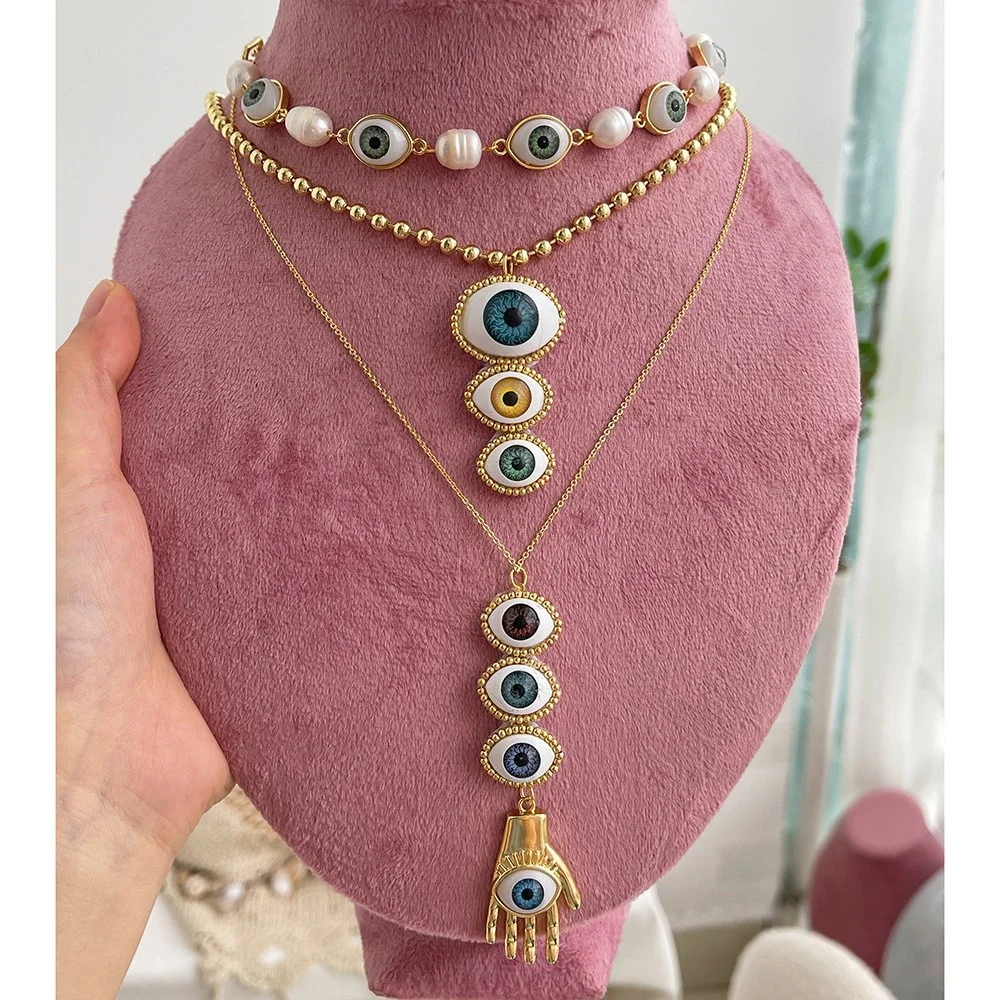 Hisera New European American Copper Eye Crystal Jewelry