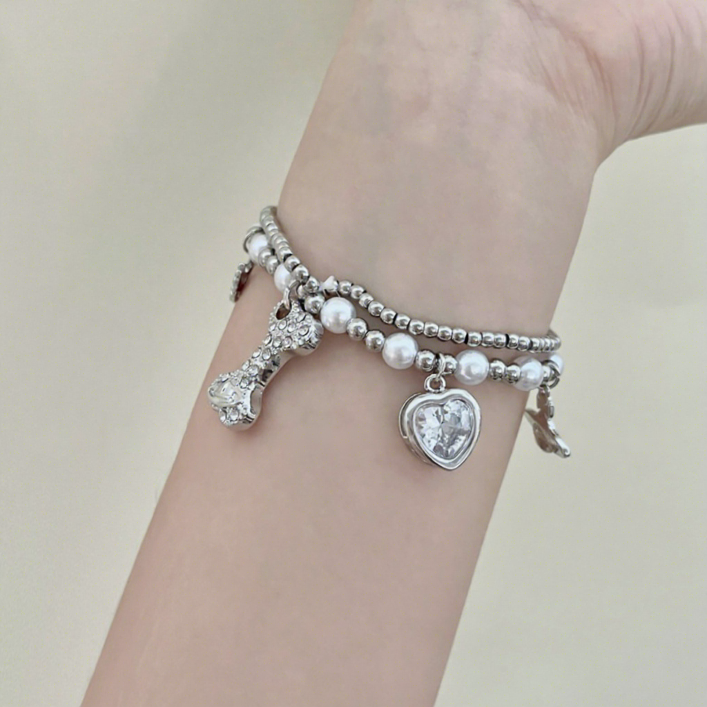 Hisera Light Luxury Bone Saturn Double Crystal Jewelry