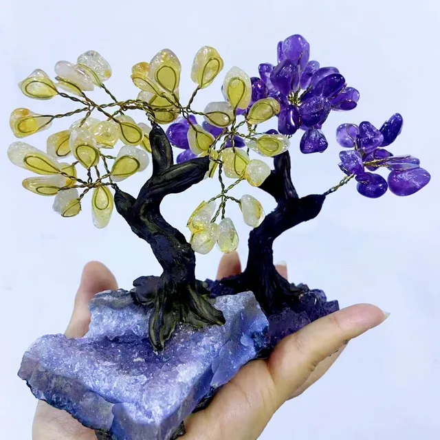 Life Tree Gemstone Seven Chakra Tree - Crystal Bonsai 50 Bead Energy Art