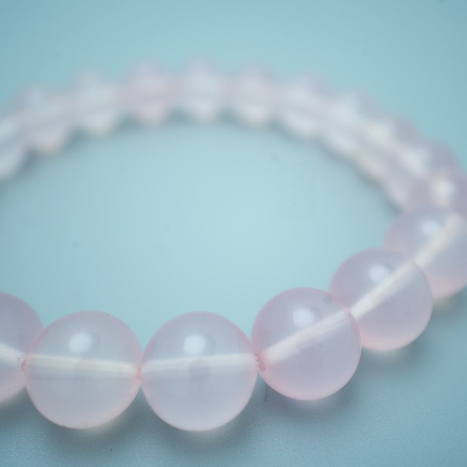 8mm Pink Transparent Crystal Bracelet - Love Charm Energy St