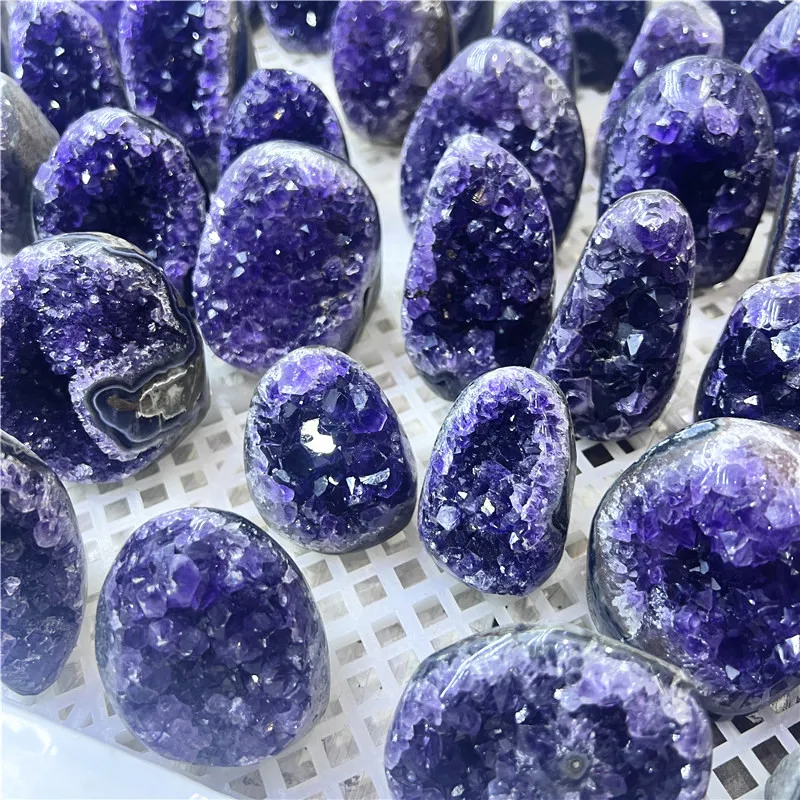 High Quality Small Ornament Amethyst Cluster Geode - Mineral Specimen Stone