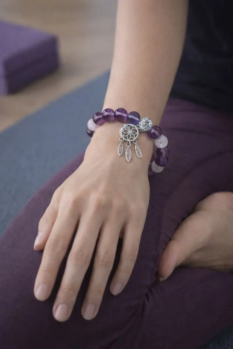 Hisera Brazilian Trendy Natural Amethyst Clear Crystal Jewelry