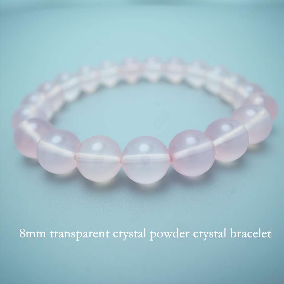 8mm Pink Transparent Crystal Bracelet - Love Charm Energy St