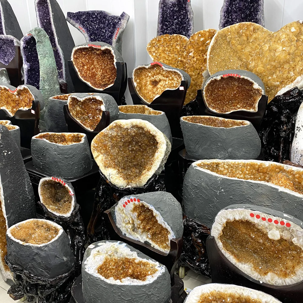 Natural Amethyst Geode Healing Stones - Amethyst Cave Cluster Specimen