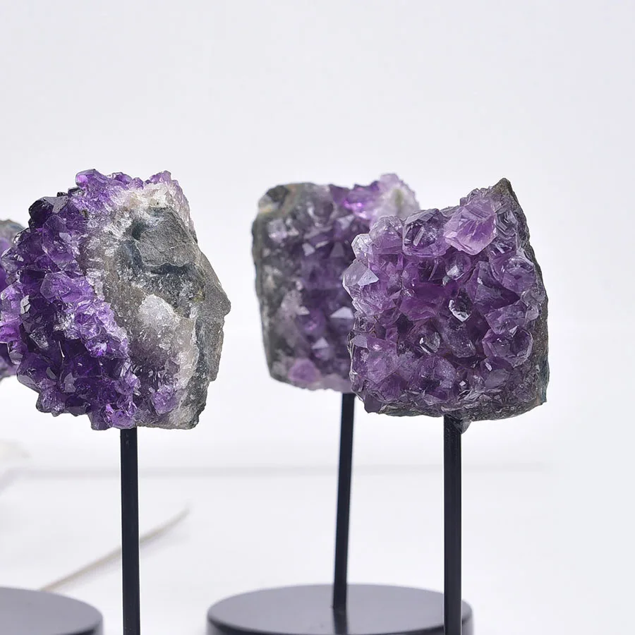 Natural Irregular Gemstone Mineral Purple Amethyst Cluster - Ornament Art