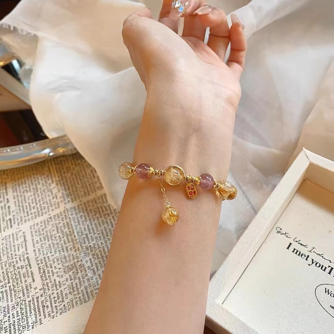 Hisera Natural Yellow Tower Crystal Citrine Crystal Jewelry