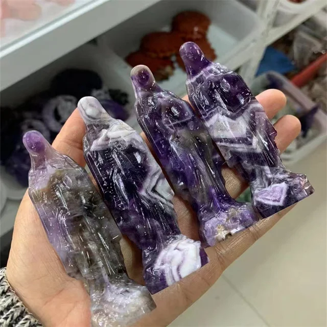 10cm Gemstone Dream Amethyst Crystal Buddha - Spiritual Crafts Carving