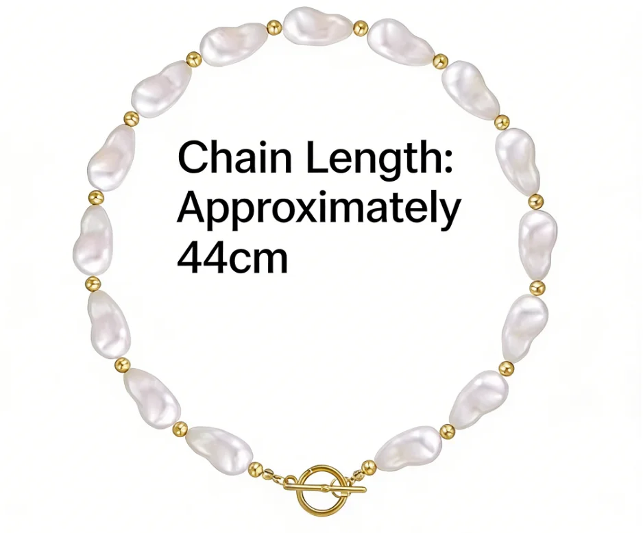 Hisera Baroque White Pearl Beaded Necklace