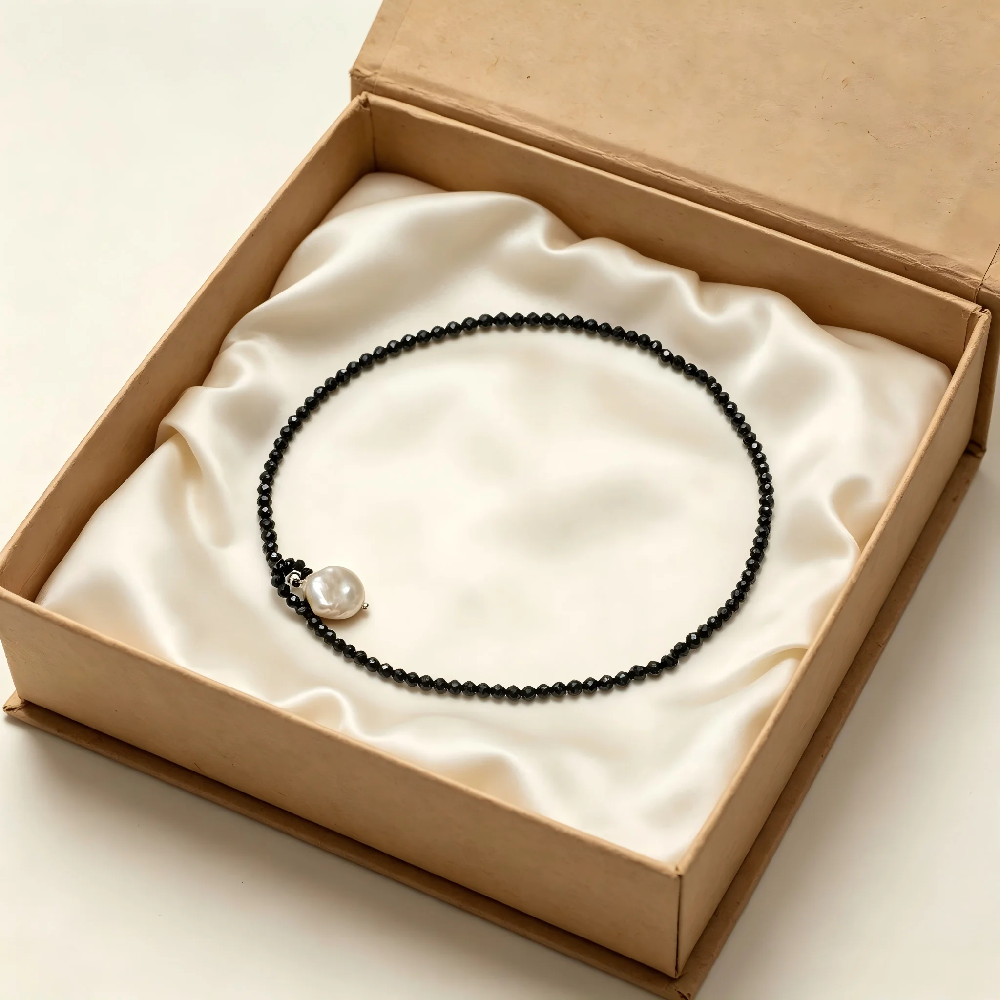 Black Spinel Beaded Choker Necklace Natural