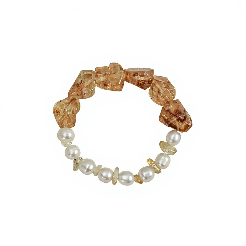 Hisera Freshwater Pearl Amethyst Money-Bringing Bracelet - E