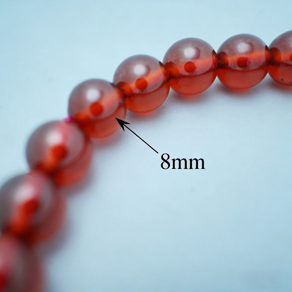 Natural Orange Pomegranate Crystal Bracelet 8mm - Healing En