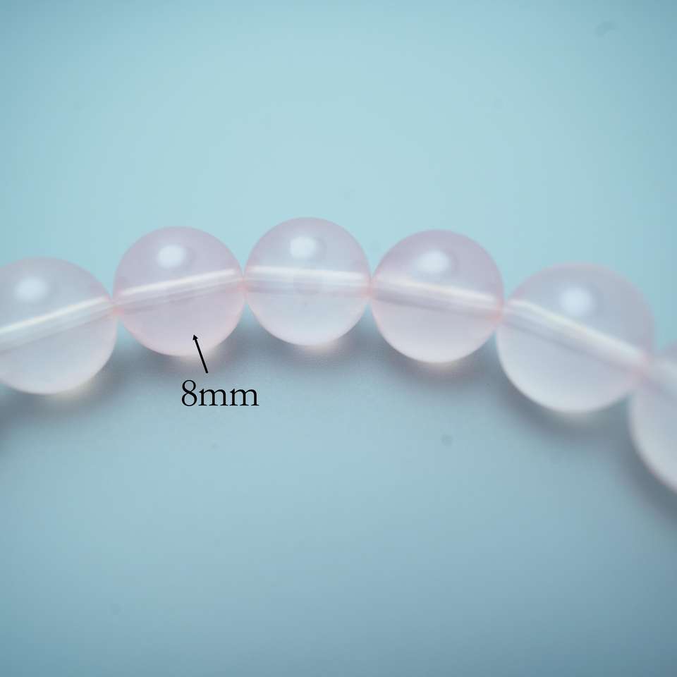 8mm Pink Transparent Crystal Bracelet - Love Charm Energy St