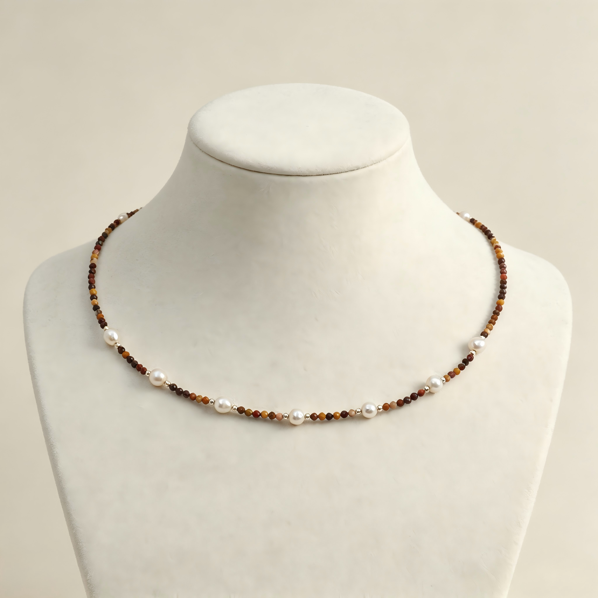 Bohemian Natural Stone Pearl Beaded Necklace