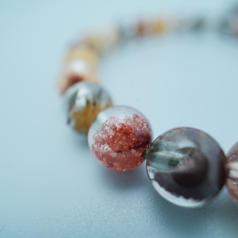 Natural Four Seasons Phantom Gemstone Bracelet