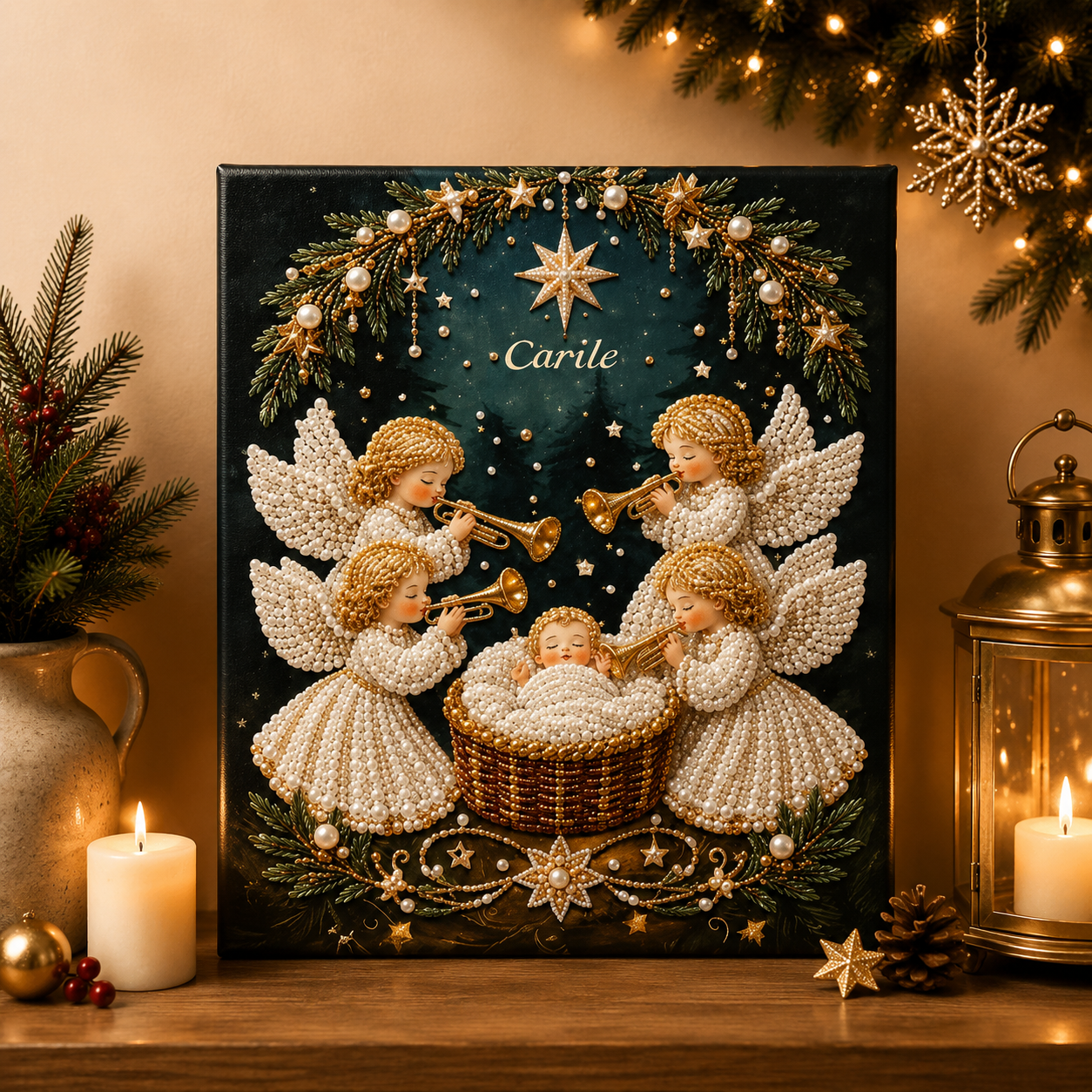 🎄  Premium 3D Diamond Jesus Birth Nativity Scene Painting Art Kit | Luxury Flocked Canvas with Scratch-Resistant Non-Fading Diamond Beads DIY Christmas Faith Decor 🌟✝️💎