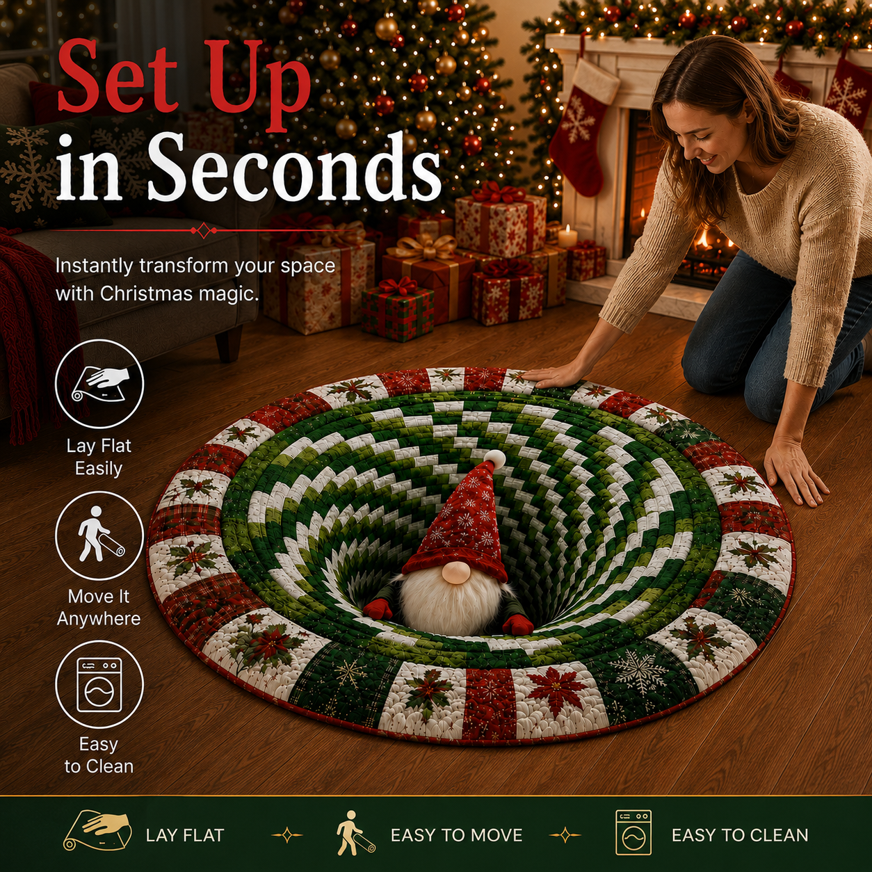 Last day 70%OFF🎄 Christmas 3D Optical Illusion Rug