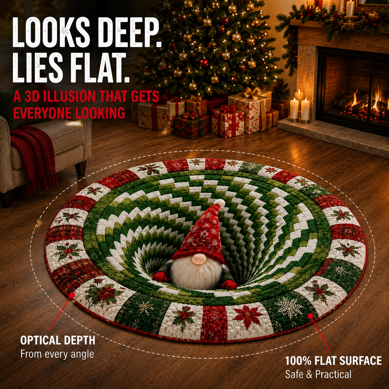 Last day 70%OFF🎄 Christmas 3D Optical Illusion Rug
