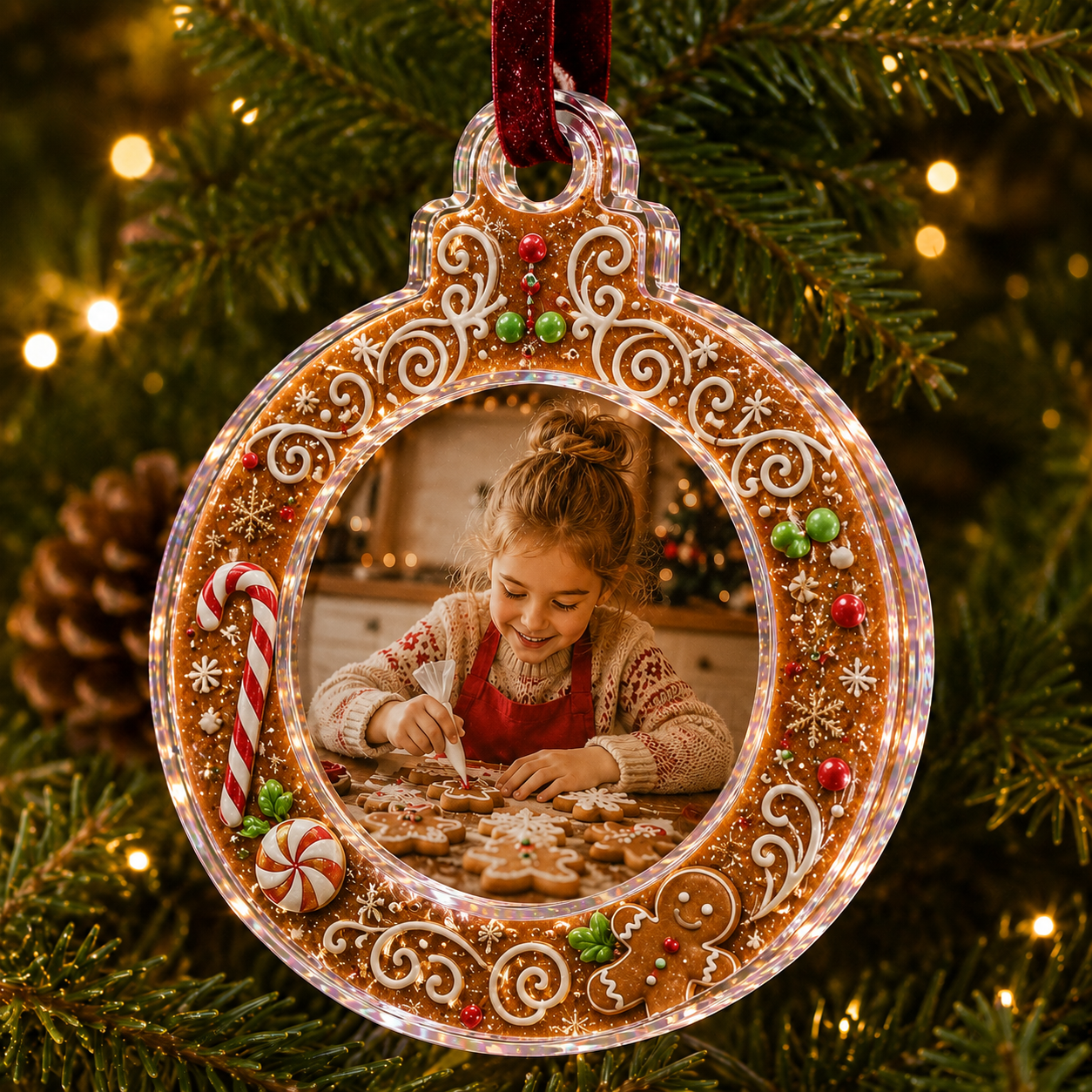 🎄Christmas Acrylic Photo Frame Ornament – Insert Your Own Photo Hanging Tree Decoration