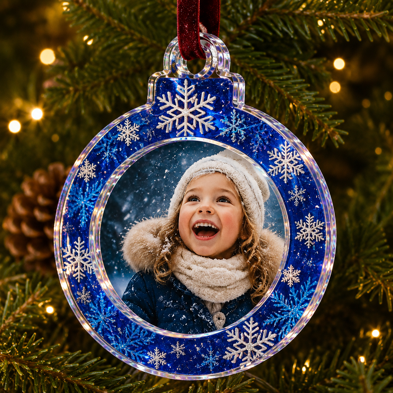 🎄Christmas Acrylic Photo Frame Ornament – Insert Your Own Photo Hanging Tree Decoration