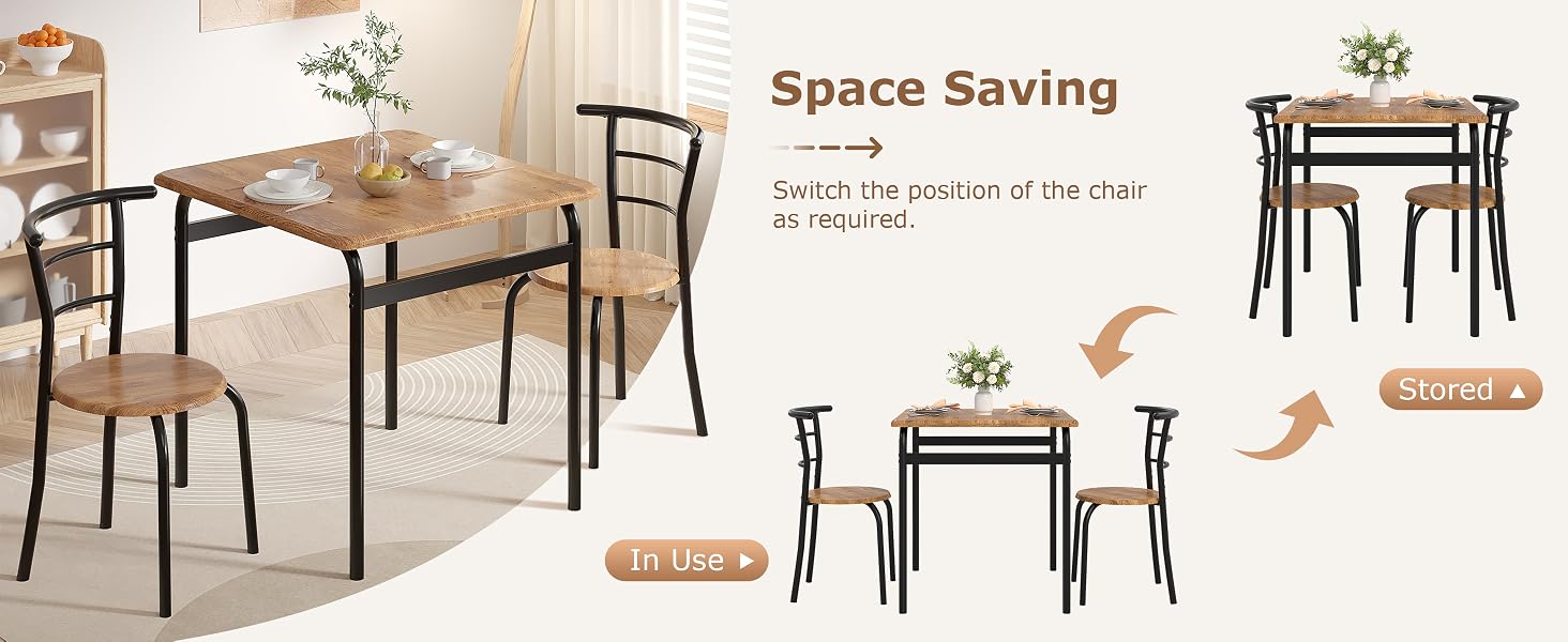3 piece dining table set