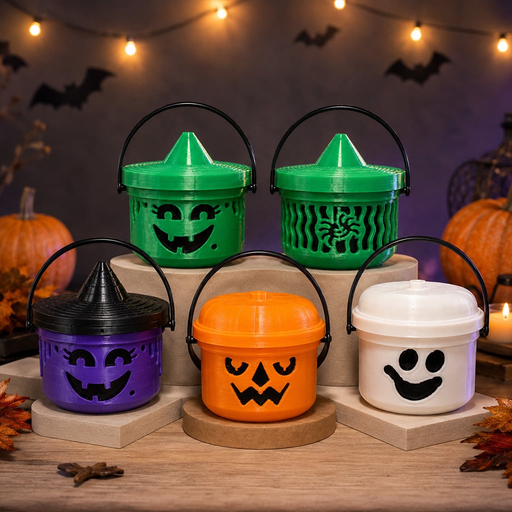 Spooky mini boo bucket figurines Halloween display