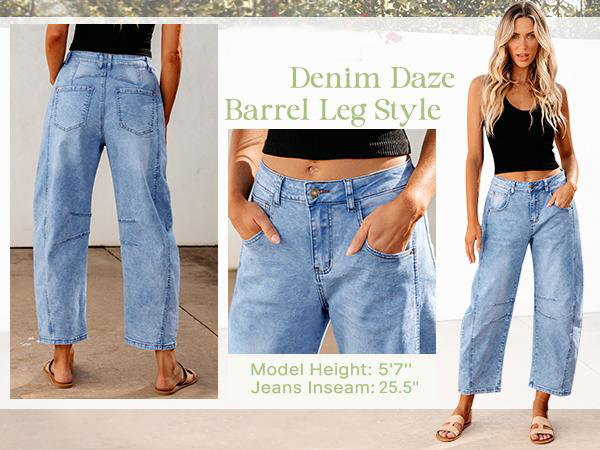 Women's High Waisted Cropped Wide Leg Denim