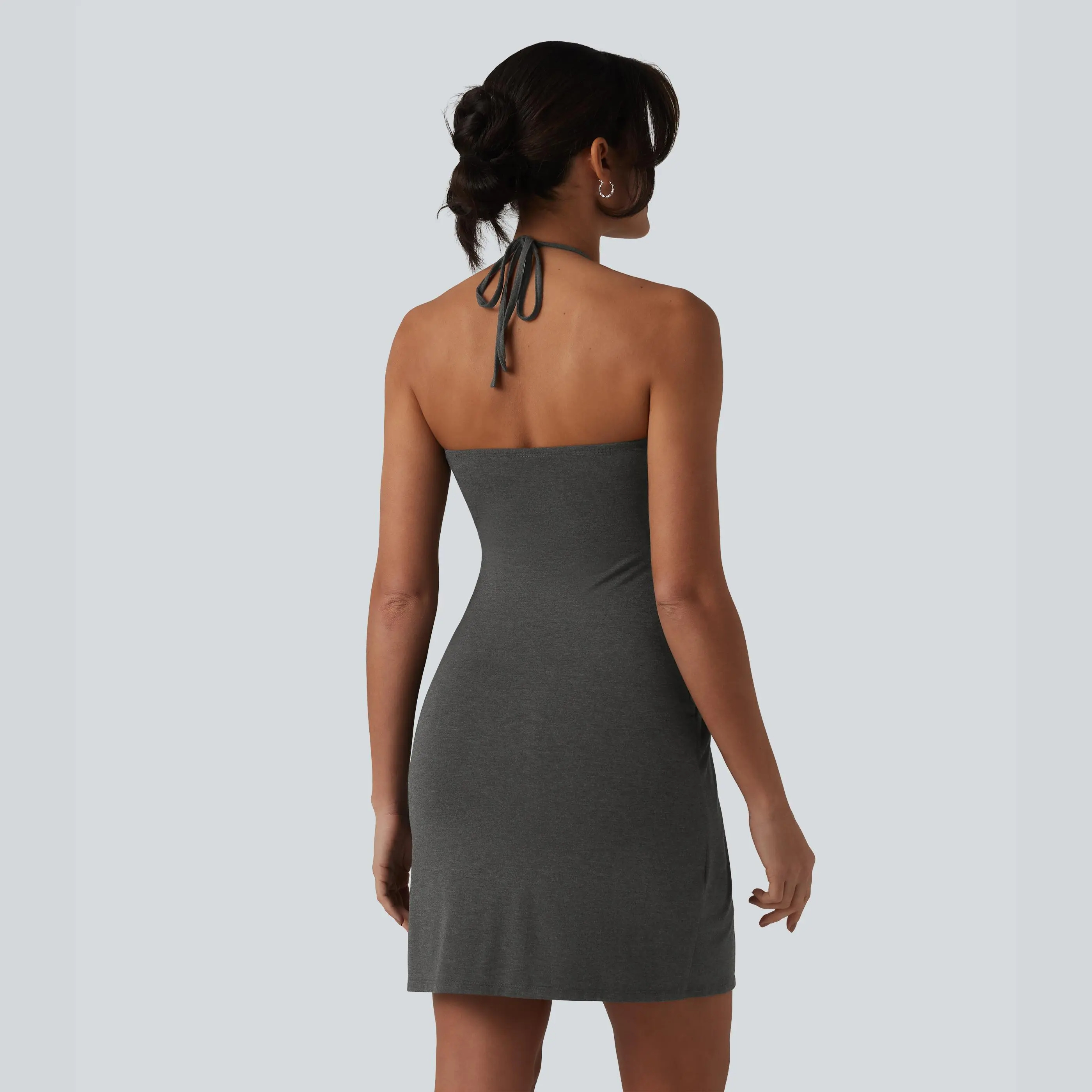 ⚡FINAL SALE⚡- Halter Tie Back Mini Resort Dress with Pockets