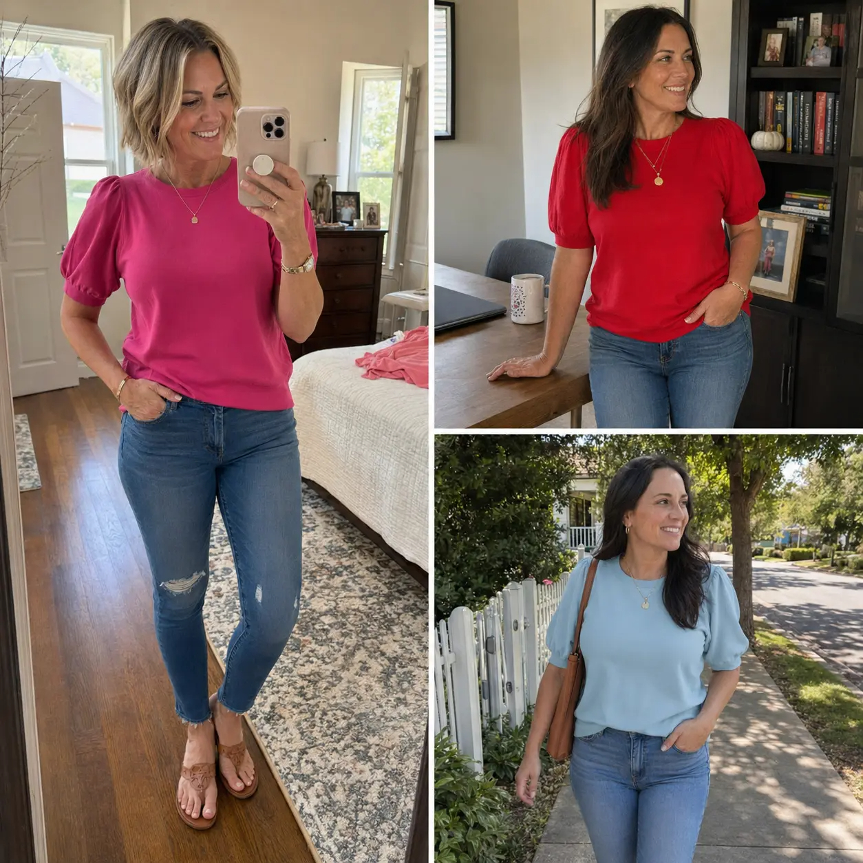 🔥Summer Clearance Sale🔥Women’s Puff Short Sleeve Lightweight Knit Top