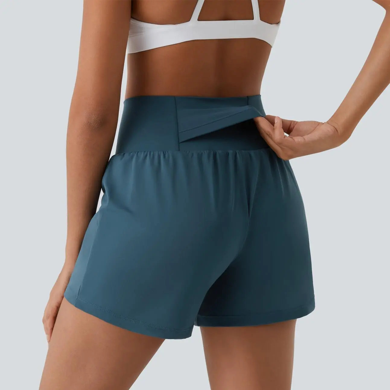 🔥Summer Clearance Sale🔥Women's 2-in-1 Super High-Waisted Yoga Shorts – Business Casual Yoga Dress Pants with Pockets