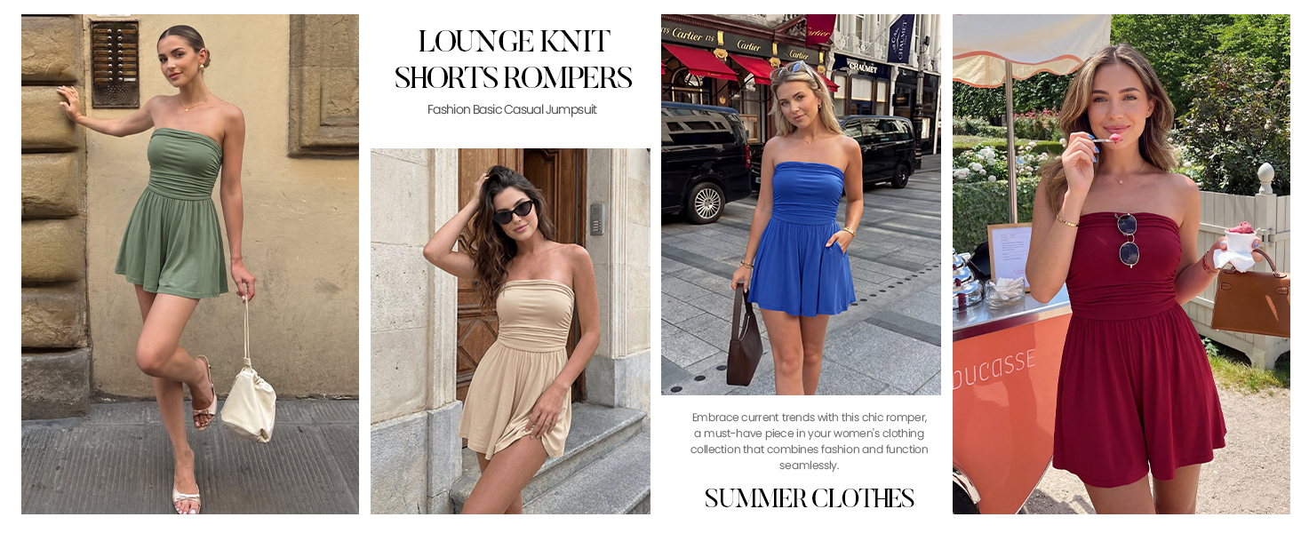 tube top romper, one piece jumpsuits for women, cruise outfits for women 2025
