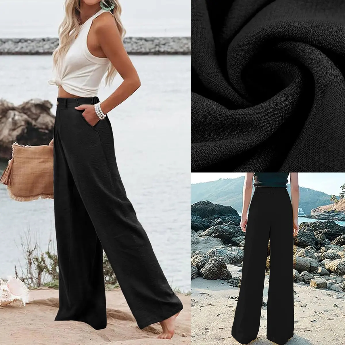 ⚡FINAL SALE⚡- Women's Cotton Linen High Waisted Pants