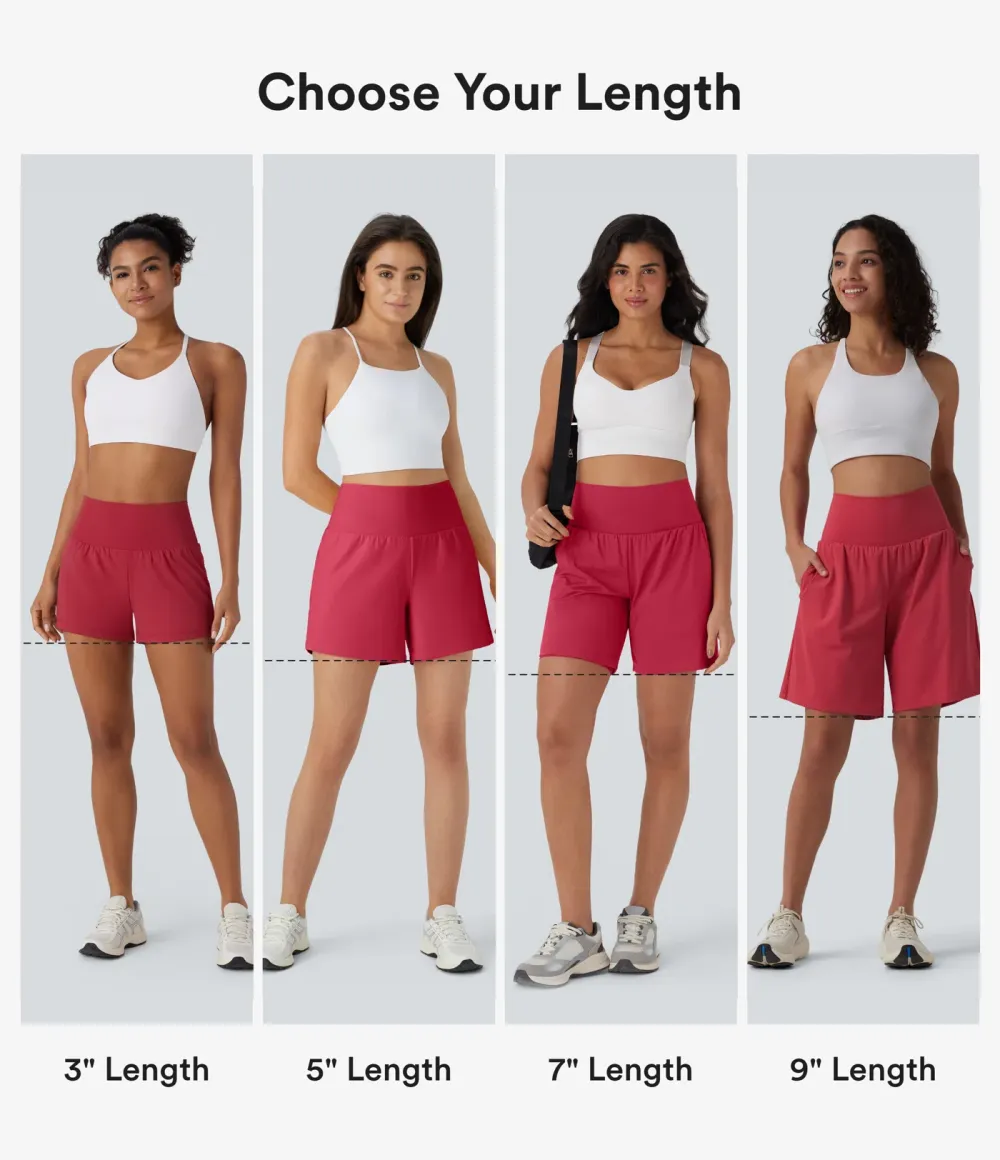 🔥Summer Clearance Sale🔥Women's 2-in-1 Super High-Waisted Yoga Shorts – Business Casual Yoga Dress Pants with Pockets