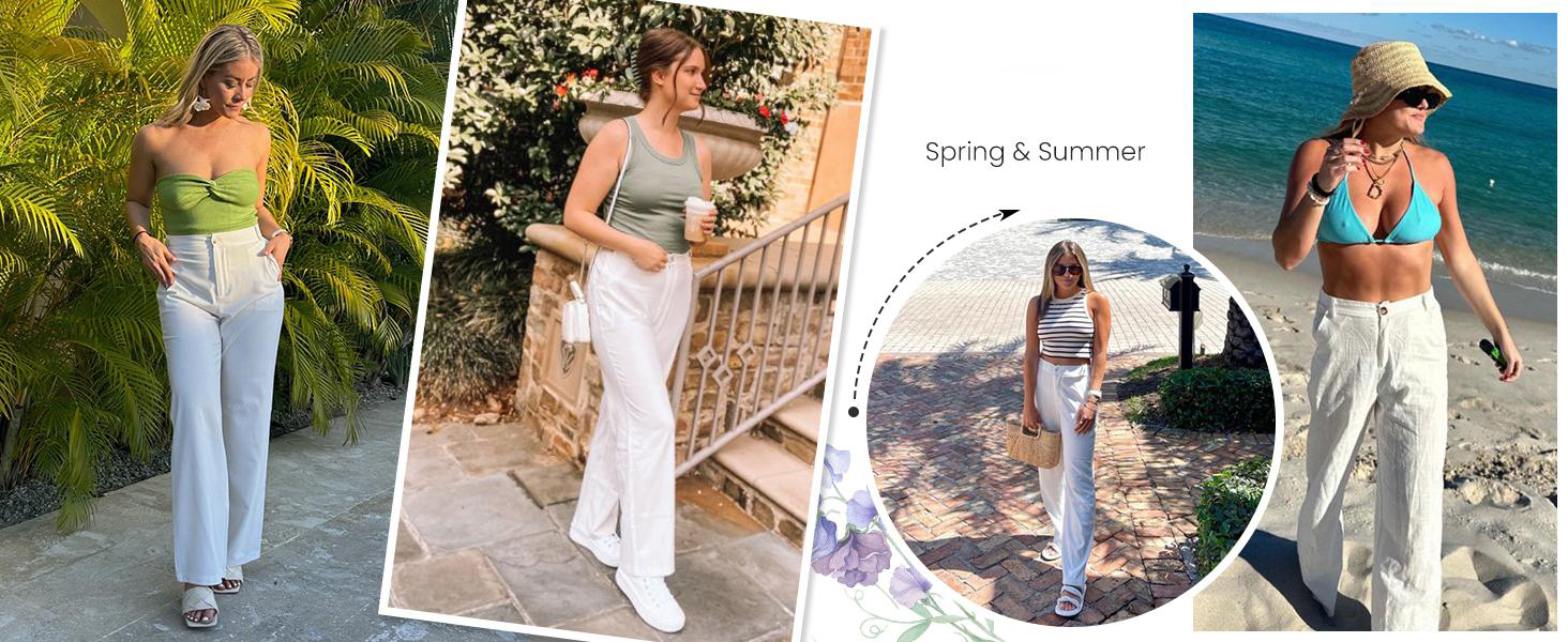 ⚡FINAL SALE⚡- Women's Cotton Linen High Waisted Pants