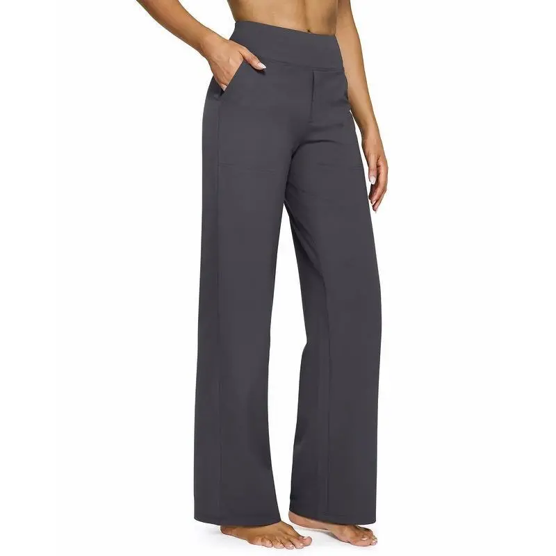 💘 Valentine’s Day Sale 💘Women’s High-Waist Wide Leg Pants – Business Casual Yoga Dress Pants with Pockets